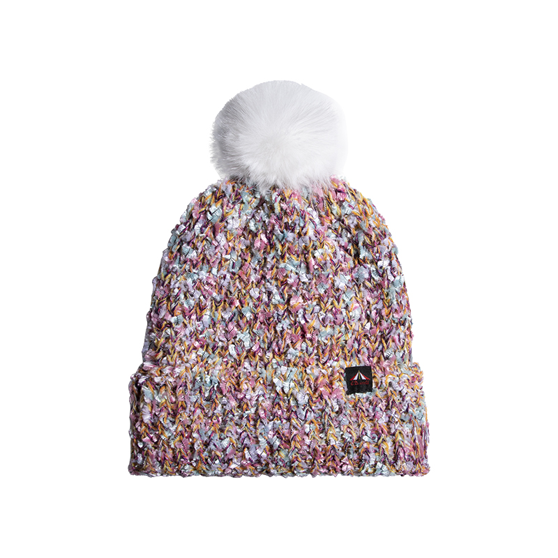Thick Cable Knit Faux Fuzzy Fur Pom Lined Cuff Beanie