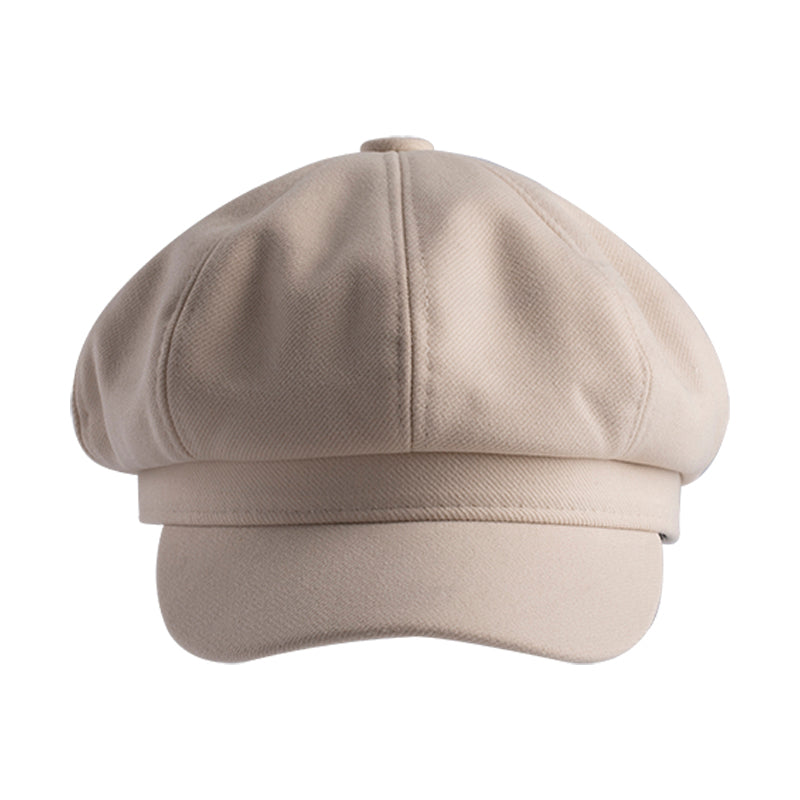 Vintage Wool-Blend Newsboy Cap – Unisex Baker Boy Hat with Soft Crown