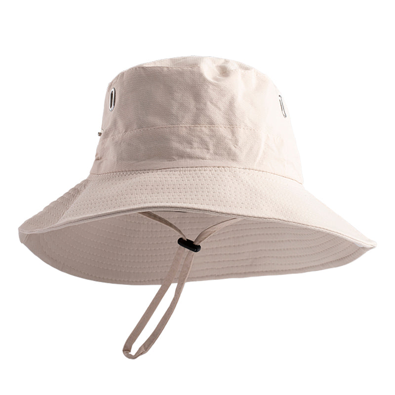 Unisex Wide Brim Sun Hat with Chin Strap – UV Protection Outdoor Bucket Hat