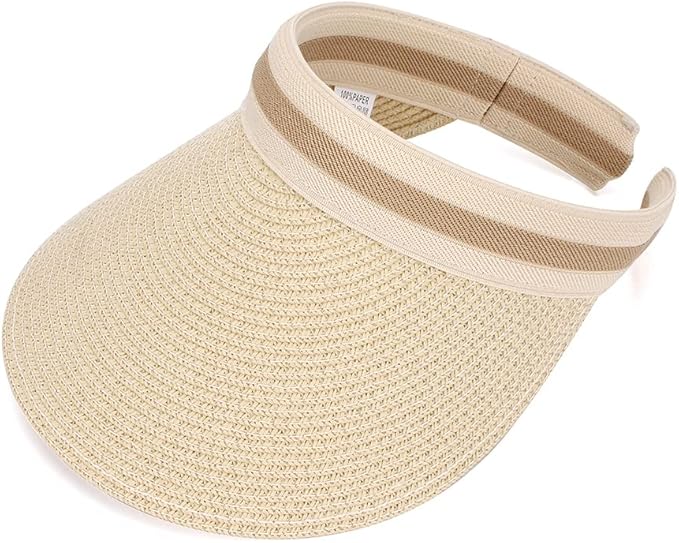 Woven Straw Sun Visor Hat