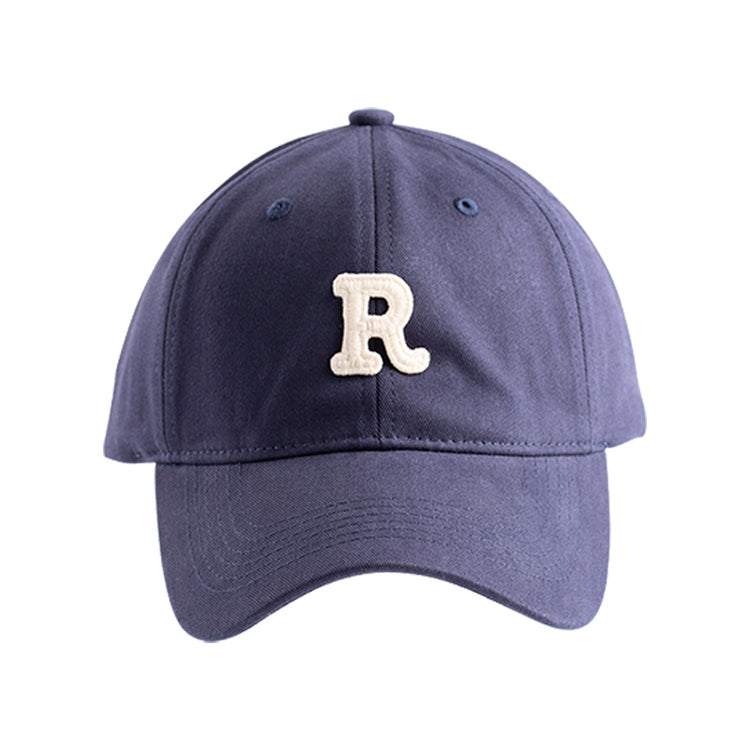 Unisex Khaki Baseball Cap with Embroidered “R” Letter – Adjustable Cotton Hat