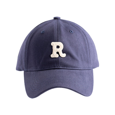 Unisex Khaki Baseball Cap with Embroidered “R” Letter – Adjustable Cotton Hat