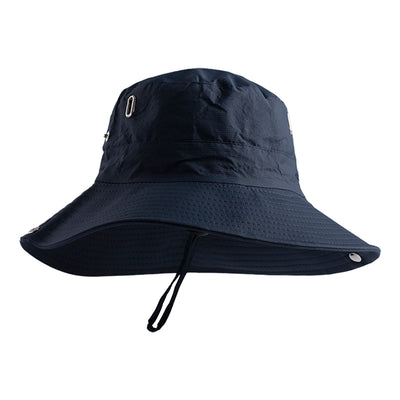 Unisex Wide Brim Sun Hat with Chin Strap – UV Protection Outdoor Bucket Hat