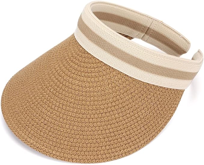Woven Straw Sun Visor Hat