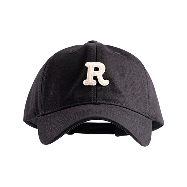 Unisex Khaki Baseball Cap with Embroidered “R” Letter – Adjustable Cotton Hat
