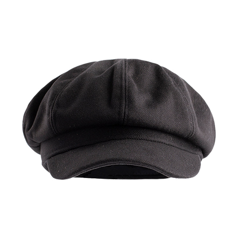 Vintage Wool-Blend Newsboy Cap – Unisex Baker Boy Hat with Soft Crown