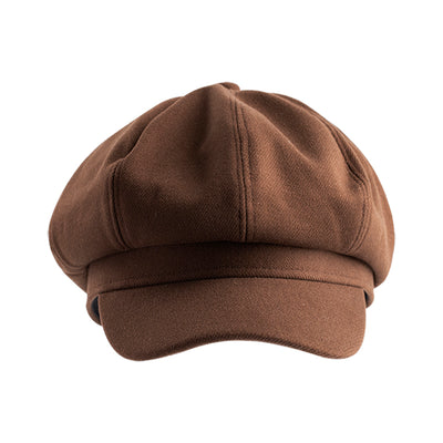 Vintage Wool-Blend Newsboy Cap – Unisex Baker Boy Hat with Soft Crown