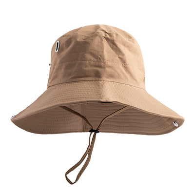 Unisex Wide Brim Sun Hat with Chin Strap – UV Protection Outdoor Bucket Hat