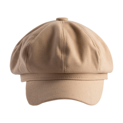 Vintage Wool-Blend Newsboy Cap – Unisex Baker Boy Hat with Soft Crown